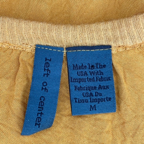 Anthropologie Left Of Center Womens Top Mustard Asymmetric Hem Lagenlook Size M - Picture 2 of 8